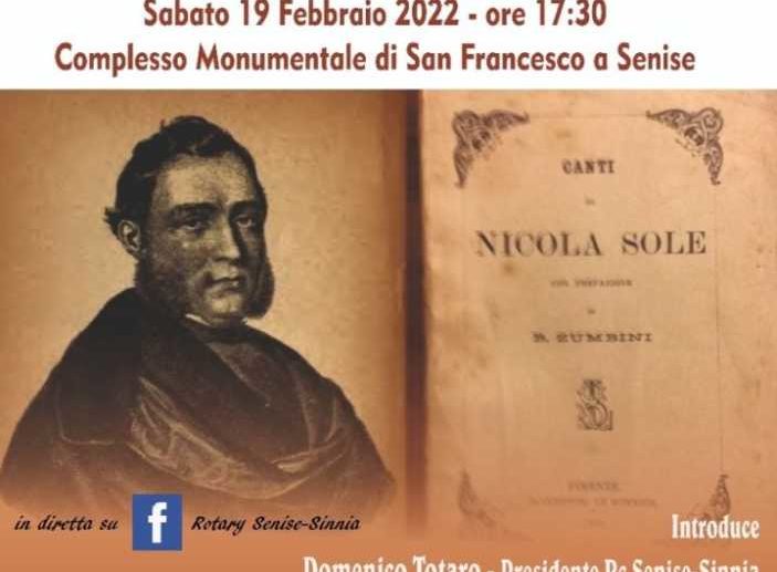 Il Rotary club Senise Sinnia celebra il poeta Nicola Sole con la ristampa di una sua opera