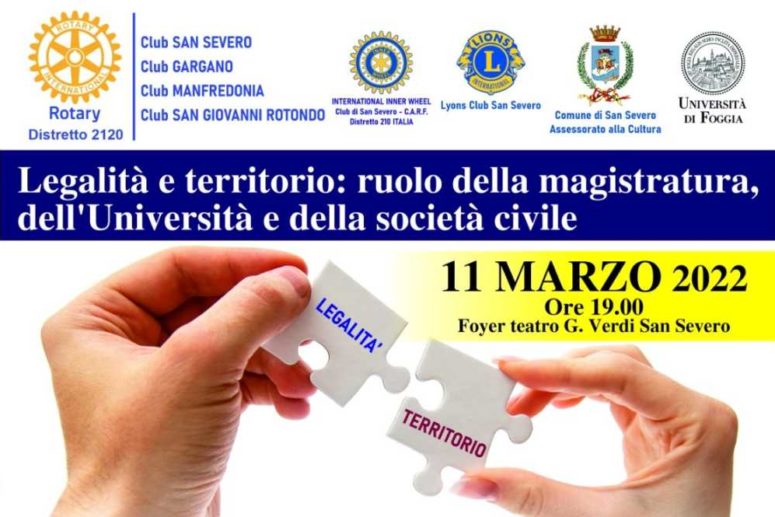 Convegno sulla legalità organizzato dal RC San Severo in interclub con Gargano, Manfredonia e San Giovanni Rotondo